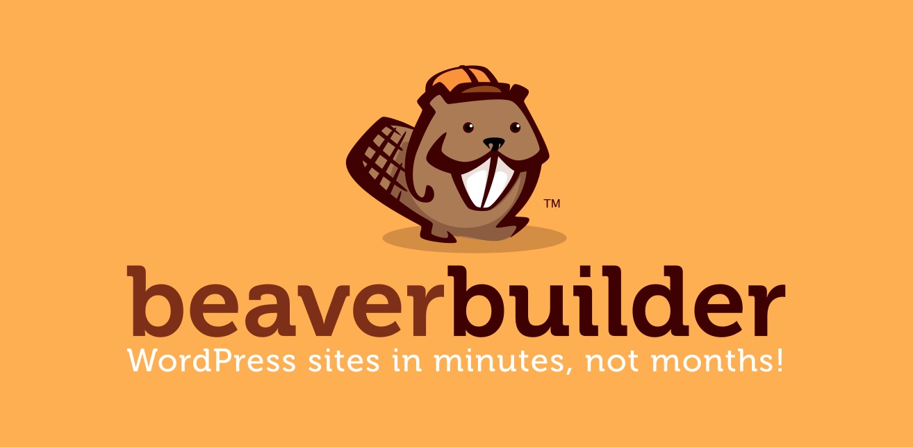Cartoon character of a beaver with the words "beaver builder" underneath